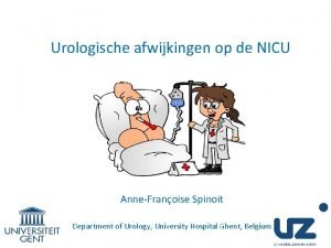 Urologische afwijkingen op de NICU AnneFranoise Spinoit Department