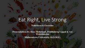 Eat right live strong Eat right live strong