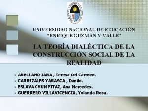 UNIVERSIDAD NACIONAL DE EDUCACIN ENRIQUE GUZMN Y VALLE