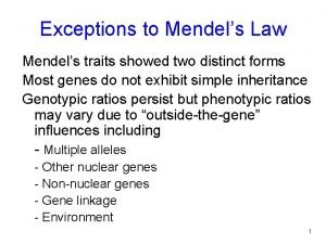 Exceptions to mendel's laws