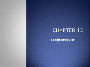 CHAPTER 13 Social Behavior Person perception Attribution processes