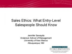 Sales Ethics What EntryLevel Salespeople Should Know Jennifer