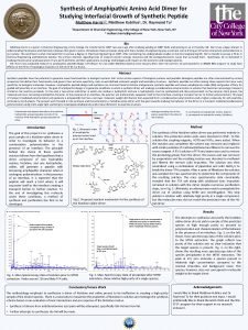 Synthesis of Amphipathic Amino Acid Dimer for Studying