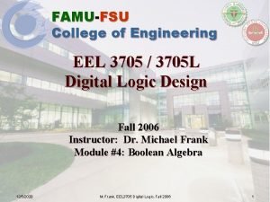 FAMUFSU College of Engineering EEL 3705 3705 L