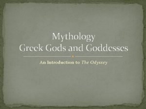 Mythology Greek Gods and Goddesses An Introduction to