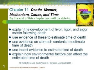Chapter 11 Death Manner Mechanism Cause and Time