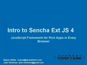 Intro to Sencha Ext JS 4 Java Script