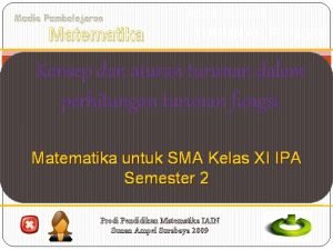 Media Pembelajaran Matematika Pokok Bahasan TURUNAN FUNGSI Konsep