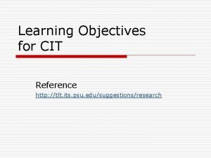 Types of learning objectives