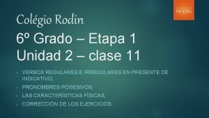 Colgio Rodin 6 Grado Etapa 1 Unidad 2