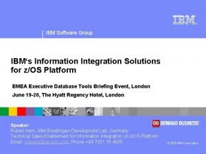 IBM Software Group IBMs Information Integration Solutions for