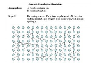 Forward Genealogical Simulations Assumptions 1 Fixed population size