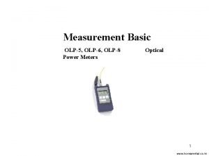 Measurement Basic OLP5 OLP6 OLP8 Power Meters Optical