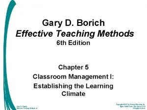 Gary D Borich Effective Teaching Methods 6 th