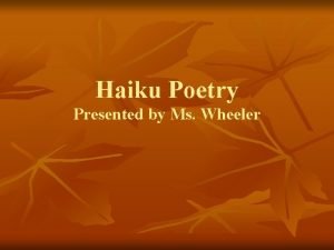 History of haiku