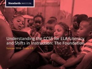 Understanding the CCSS for ELALiteracy and Shifts in