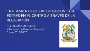 TRATAMIENTO DE LAS SITUACIONES DE ESTRS EN EL