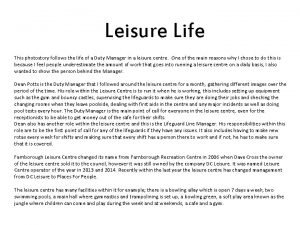 Leisure