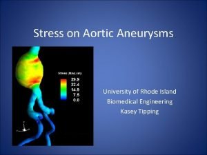 Stress on Aortic Aneurysms University of Rhode Island
