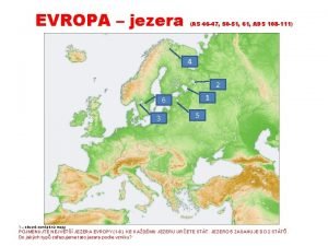 Jezera evropy mapa