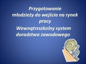 Przygotowanie modziey do wejcia na rynek pracy Wewntrzszkolny