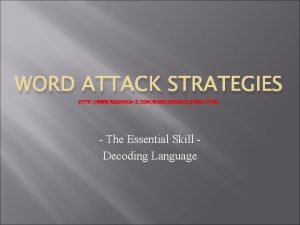 Word attack strategies