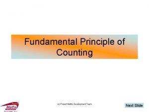 What is the fundamental principle of counting