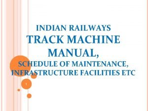 Indian railway small track machine manual