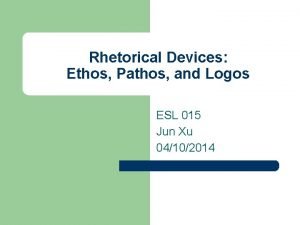 What is ethos rhetorical device