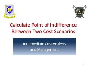 Cost indifference point formula Cost indifference point formula