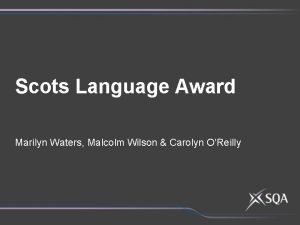 Sqa scots language
