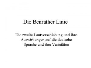 Benrather linie