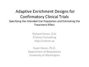 Adaptive enrichment design
