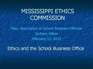 Mississippi ethics opinions