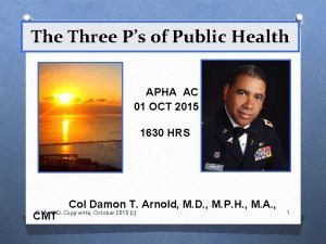 Three p's of public health