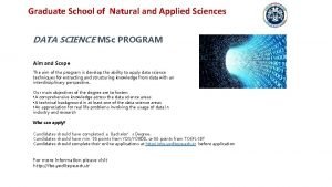 Graduate School of Natural and Applied Sciences DATA