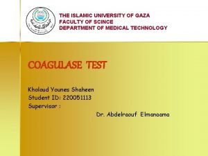 THE ISLAMIC UNIVERSITY OF GAZA FACULTY OF SCINCE