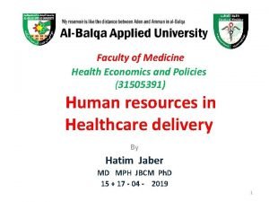 Faculty of Medicine Health Economics and Policies 31505391