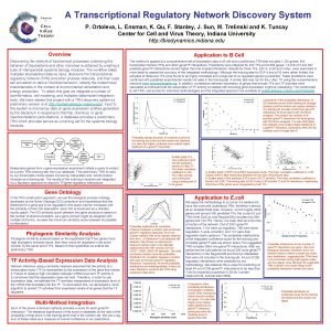 A Transcriptional Regulatory Network Discovery System P Ortoleva