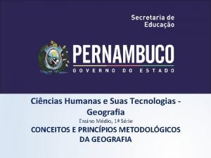 Cincias Humanas e Suas Tecnologias Geografia Ensino Mdio