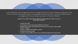 Nursing scope of practice statement cno