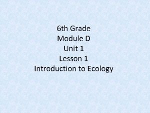 6 th Grade Module D Unit 1 Lesson