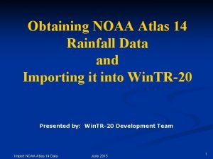 Atlas 14 rainfall data