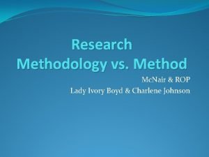 Research methodology