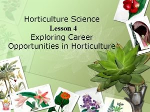 Horticulture Science Lesson 4 Exploring Career Opportunities in
