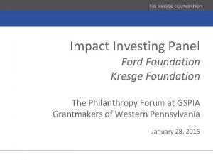 Ford foundation impact investing