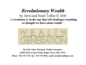 Revolutionary Wealth by Alvin and Heidi Toffler 2006