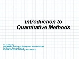 Define quantitative analysis Define quantitative analysis
