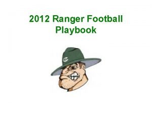 2012 Ranger Football Playbook Hole Numbers EVEN NUMBERS