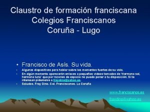 Claustro de formacin franciscana Colegios Franciscanos Corua Lugo